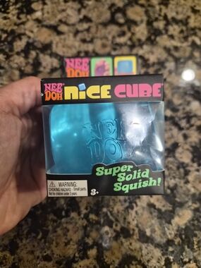 NeeDoh Nice Cube Super Solid Squish - Teal Blue